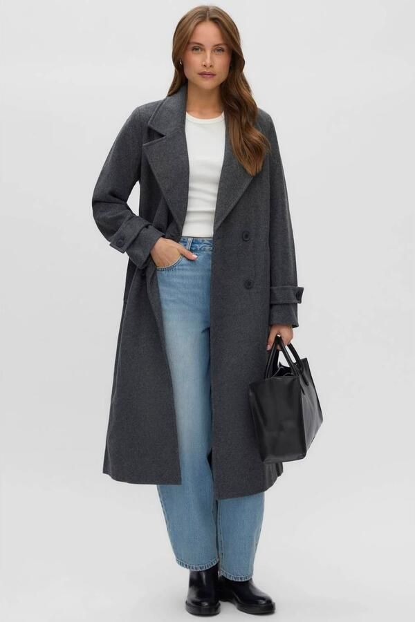 Vero Moda lange wollen jas met dubbele knoopsluiting - Foto 3