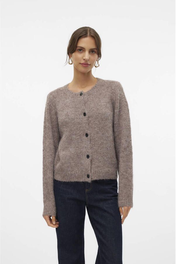 Vero Moda Regular fit gebreid jack met wol en knoopsluiting model 'NOVAH' - Foto 3