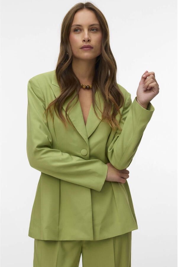 VERO MODA x Noor de Groot getailleerde blazer lichtgroen - Foto 2