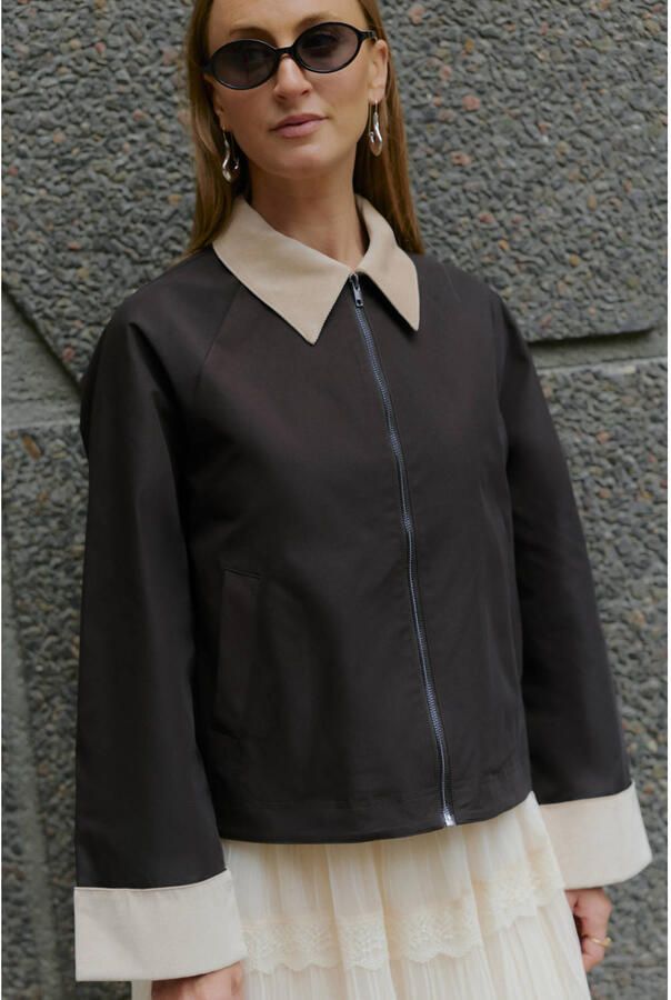 VERO MODA x Noor de Groot jasje donkerbruin