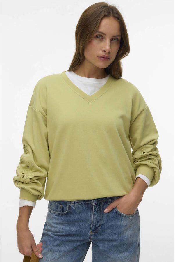 VERO MODA x Noor de Groot sweater lichtgroen
