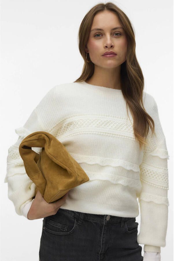 VERO MODA x Noor de Groot top wit gebreid