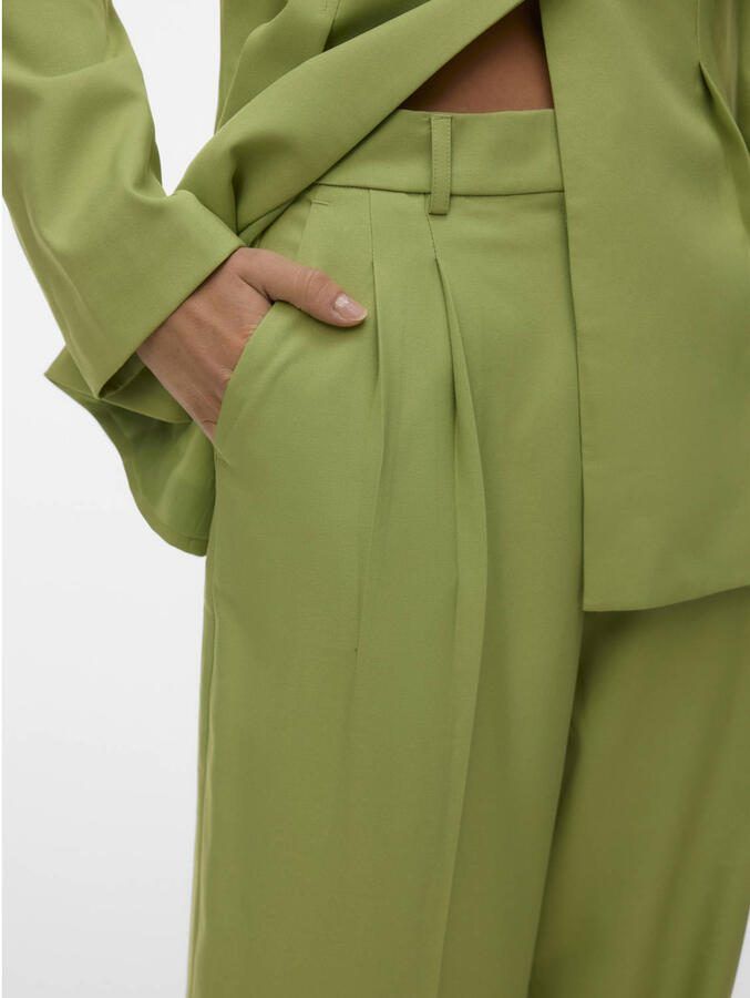 VERO MODA x Noor de Groot wide leg high waist pantalon lichtgroen - Foto 2
