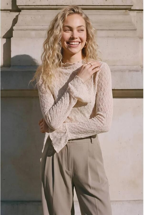 VERO MODA x Wehkamp kanten top ecru - Foto 2