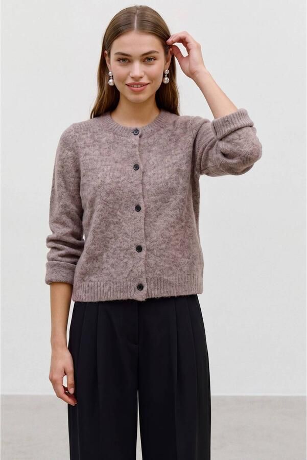 Vero Moda Regular fit gebreid jack met wol en knoopsluiting model 'NOVAH' - Foto 3