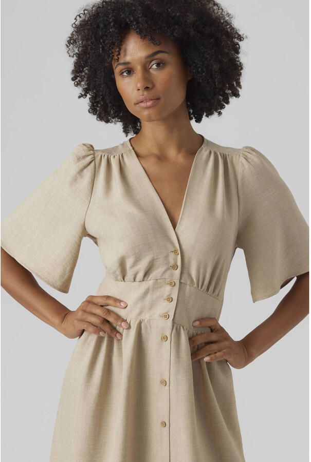 Vero Moda Midi-jurk VMMELANEY 2 4 BLK DRESS WVN NOOS - Foto 3