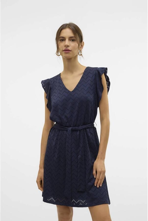 VERO MODA zomerjurk broderie donkerblauw - Foto 2
