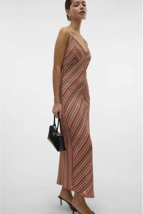 Vero Moda Nauwsluitende midi-jurk met fijn ajourpatroon model 'DEMI'