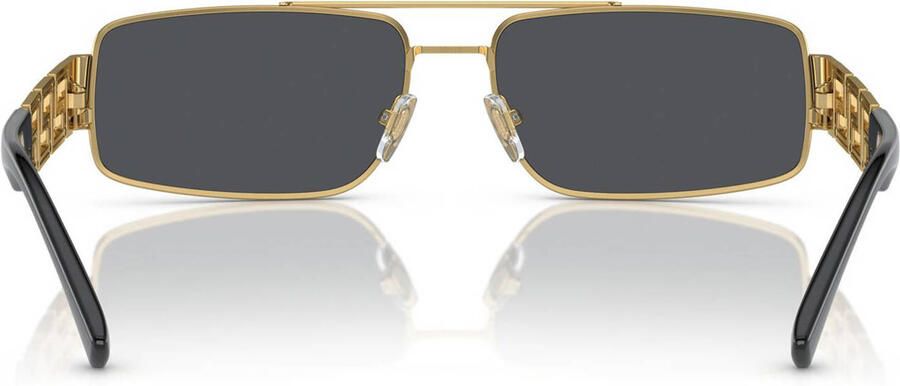 Versace Rechthoekige zonnebril met donkergrijze lens en gouden montuur Yellow Unisex - Foto 2