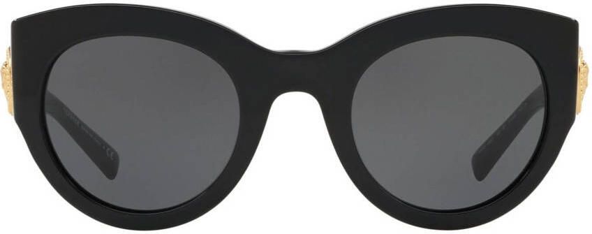 Versace Cat-Eye Zonnebril met Donkergrijze Lens en Zwart Montuur Black Unisex - Foto 3