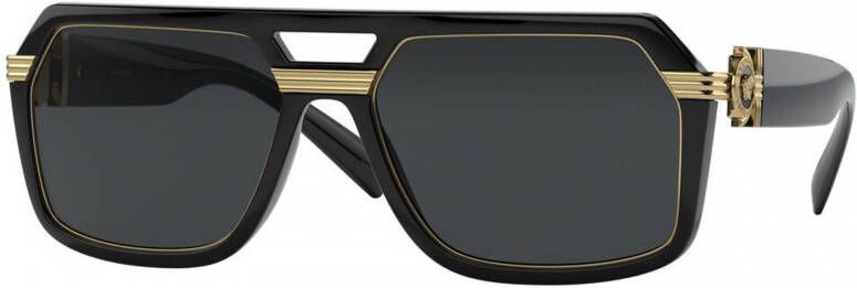 Versace Klassieke unisex zonnebril met gouden accenten Black Unisex