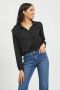 VILA blouse met plooien VILUCY zwart - Thumbnail 1
