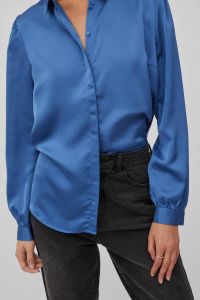 VILA blouse VIELLETTE van gerecycled polyester blauw