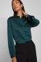 VILA blouse VIELLETTE van gerecycled polyester donkergroen - Thumbnail 1