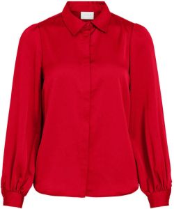 VILA blouse VIELLETTE van gerecycled polyester rood