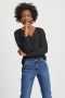 Vila zwarte semi transparante relaxed fit blouse polyester - Thumbnail 1