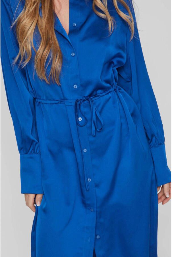 VILA blousejurk VIELLETTE van gerecycled polyester blauw