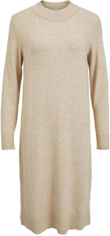 Vila Knielange gebreide jurk met zijsplitten model 'Viril'