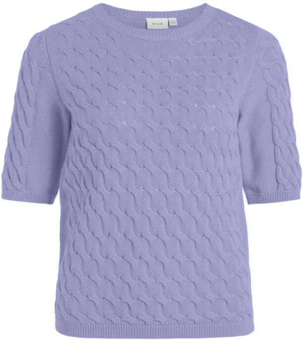 VILA gebreide top VICHAI met biologisch katoen paars