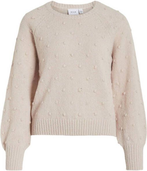 VILA gebreide trui VITULI van gerecycled polyester ecru