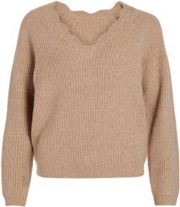 VILA gemêleerde gebreide trui VICUTIE beige