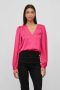 VILA geweven blouse VIELLETTE van gerecycled polyester roze - Thumbnail 1