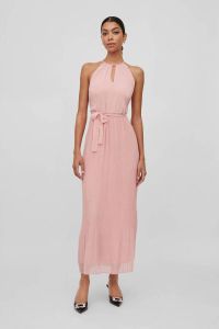 VILA halter maxi jurk VIJULIETTE met open detail roze
