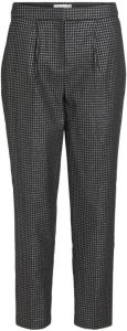 VILA high waist regular fit pantalon VISHINE met pied-de-poule zwart grijs