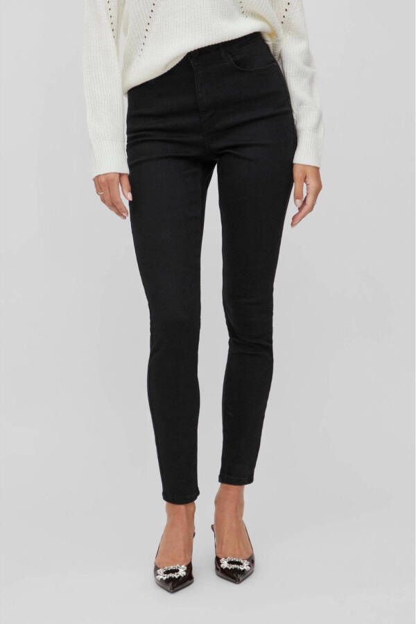 VILA high waist skinny jeans VISALLY black denim