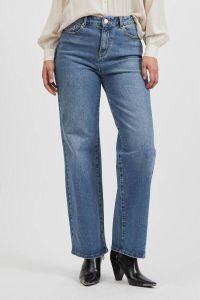 VILA high waist wide leg jeans VIWIDER medium blue denim