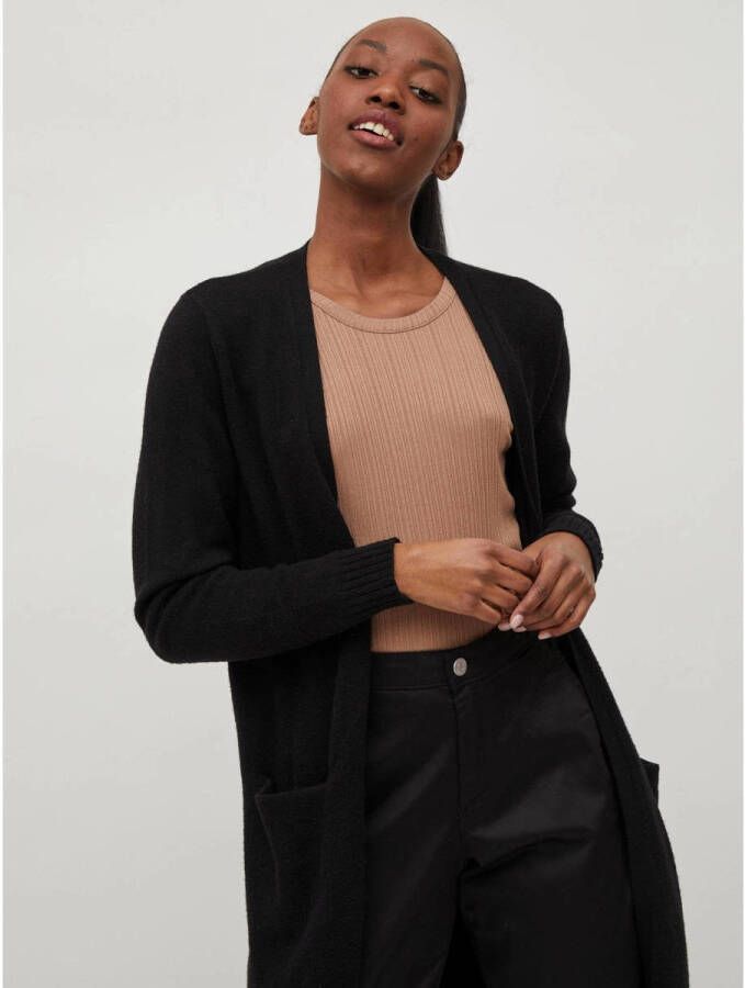 Vila Zwarte Cardigan met Lange Mouwen voor Dames Black Dames