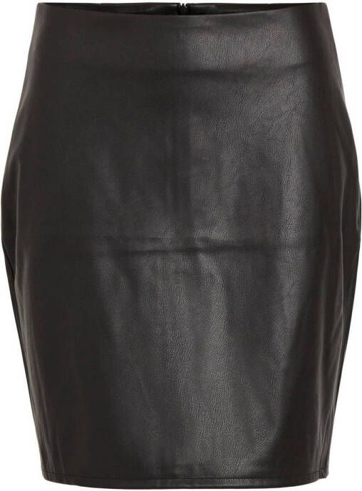 Vila Imitatieleren rok VIDAGMAR HW COATED SKIRT NOOS - Foto 3
