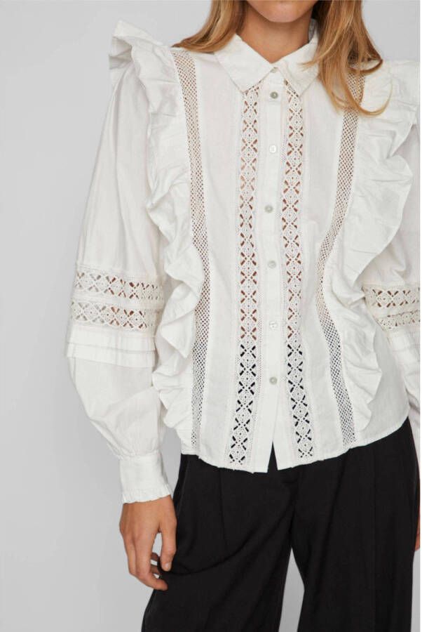 VILA Rouge by blouse VIJOSELYN van biologisch katoen wit