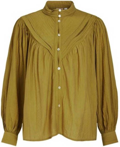 VILA Rouge by blouse VISOLMA met plooien olijfgroen