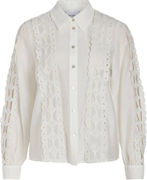 VILA Rouge by geweven blouse VIJUNIPER wit