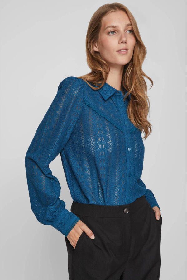 VILA semi-transparante blouse VICHIKKA turquoise