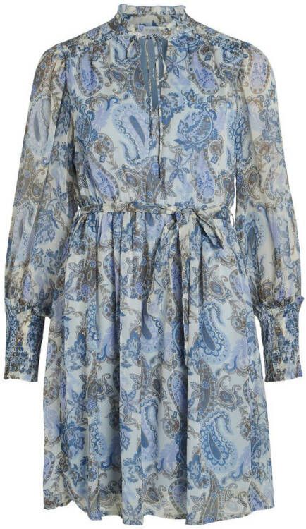 VILA semi-transparante jurk VIAVELINE van gerecycled polyester grijsblauw