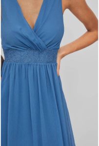 VILA semi-transparante maxi jurk VIRILLA van gerecycled polyester blauw