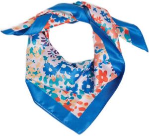 VILA sjaal VIPHELIA met bloemenprint blauw