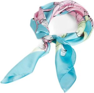 VILA sjaal VITYLEE met all-over bloemenprint lichtblauw