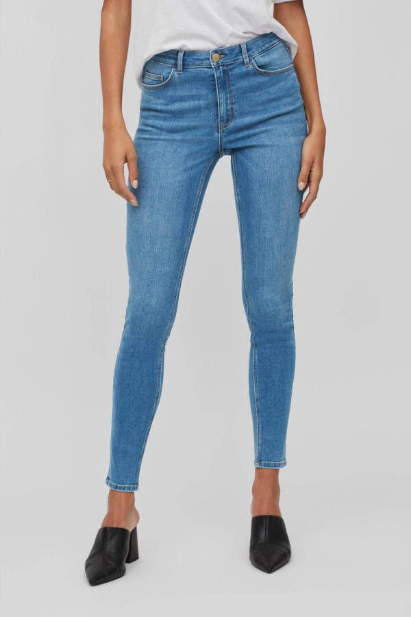 VILA skinny jeans VISARAH blauw