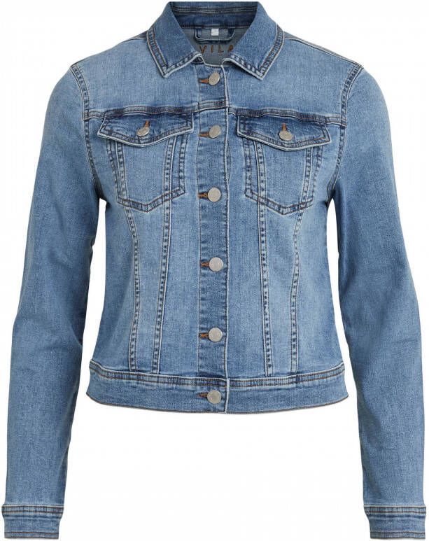 Vila Kort jack VINEED DENIM JACKET met lichte used-effecten