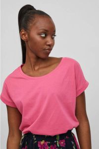 VILA T-shirt VIDREAMERS met biologisch katoen roze
