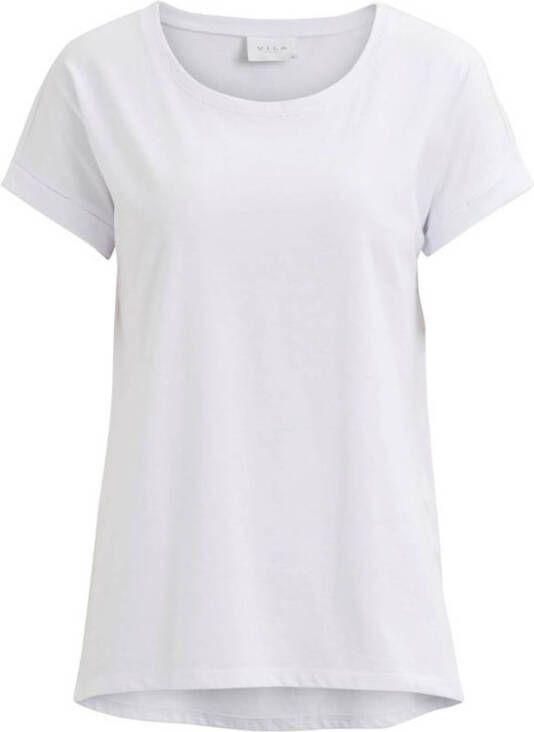 VILA T-shirt VIDREAMERS met biologisch katoen wit
