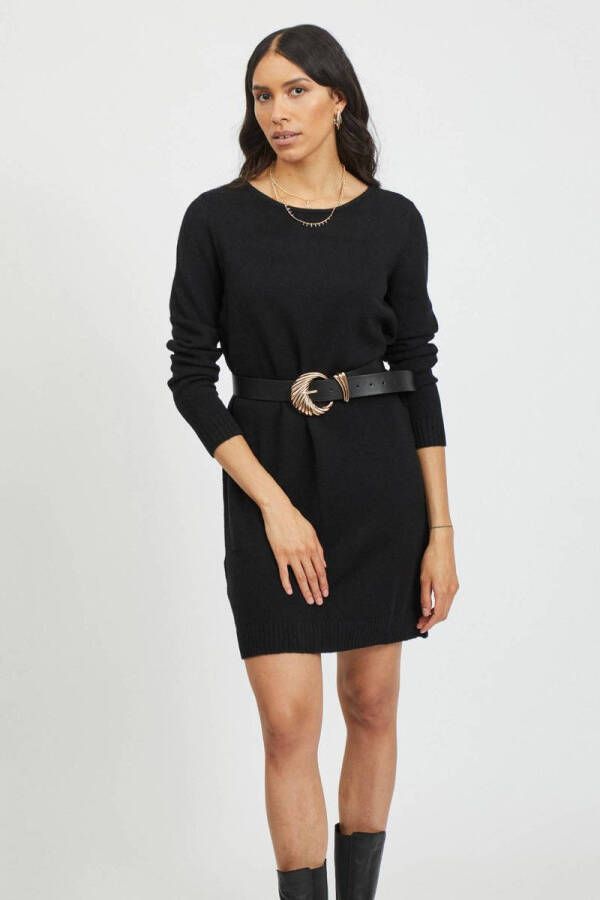 Vila Gebreide jurk met ronde hals in effen design