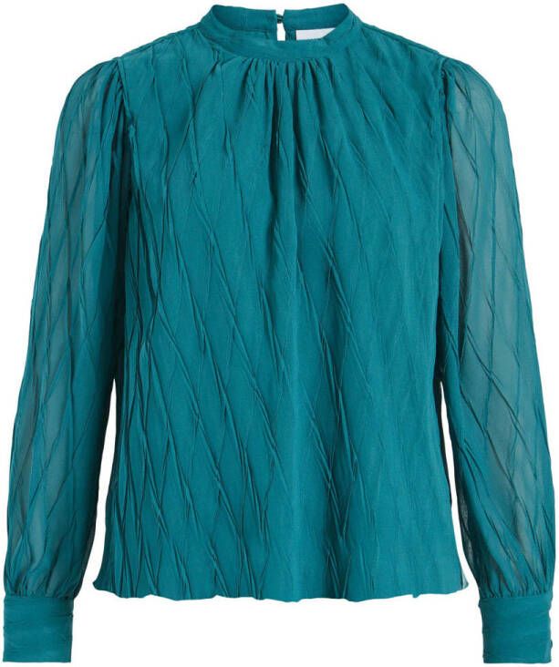 Vila Blouse Top Keladi L S Shaded Spruce