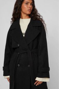 VILA trenchcoat jas NDRA van gerecycled polyester zwart