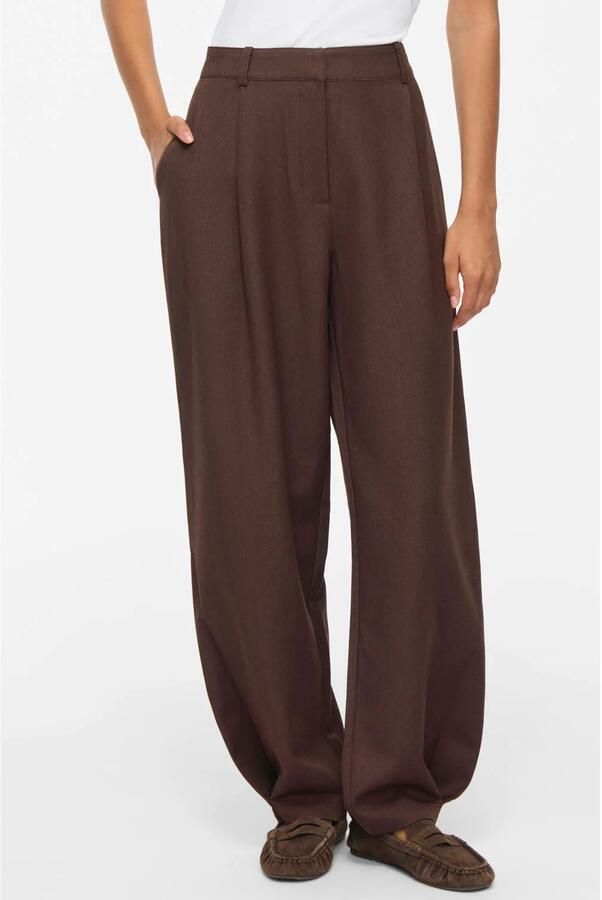 VILA barrel broek donkerbruin