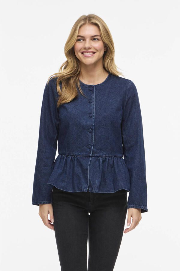 VILA blouse dark blue denim