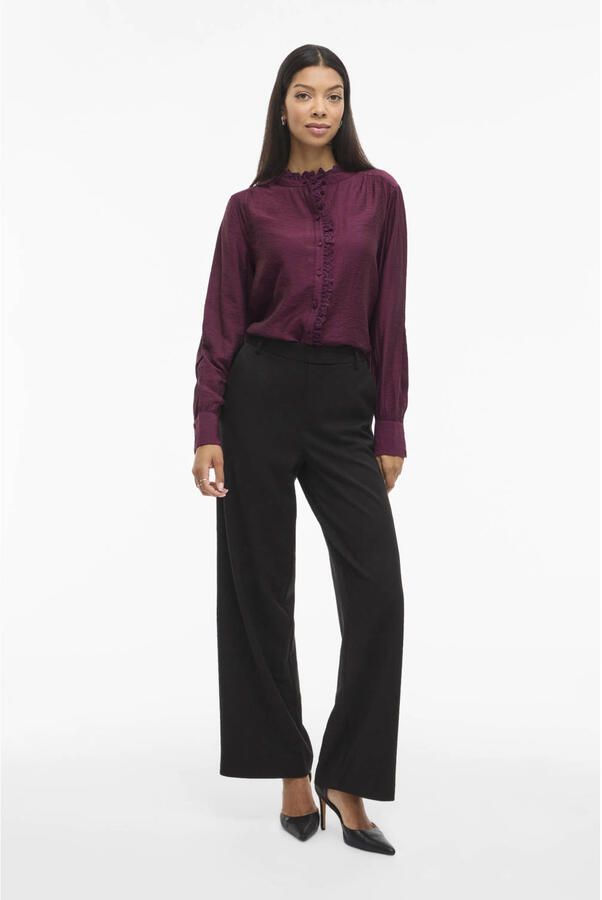 VILA blouse donkerpaars - Foto 2